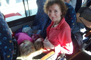 Nasze śpiochy w autobusie do Monteverde